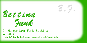 bettina funk business card